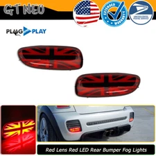 For MINI R56 R57 R58 R59 JCW Clear Union Jack Full LED Rear Fog Lights Assembly