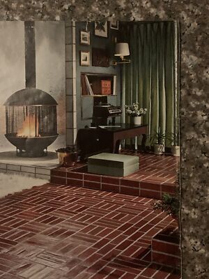 1968 Kentile Floors PRINT AD Colonial Brick Vinyl Tile No Bricklayers VTG 1960s
