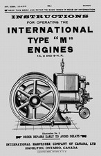 IHC Type M Operating and Parts 6-13-18 (please read description)