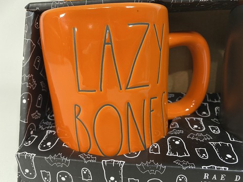 Rae Dunn Halloween Mug Set "Lazy Bones" & "Bone to be Wild" Gift Set - Picture 5 of 5
