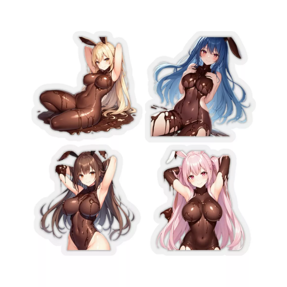 Naked Chocolate Bunny Anime Girl Sticker Original Art (1 of 2) | eBay