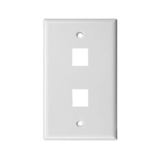 10-Pack Keystone 2 Port Jack RJ45 CAT Network Faceplate Wall Plate- White