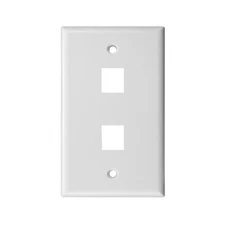 25-Pack Keystone  2 Port Jack RJ45 CAT Network Faceplate Wall Plate- White
