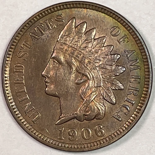 1906 Indian Head Cent Uncirculated UNC Coin #18088