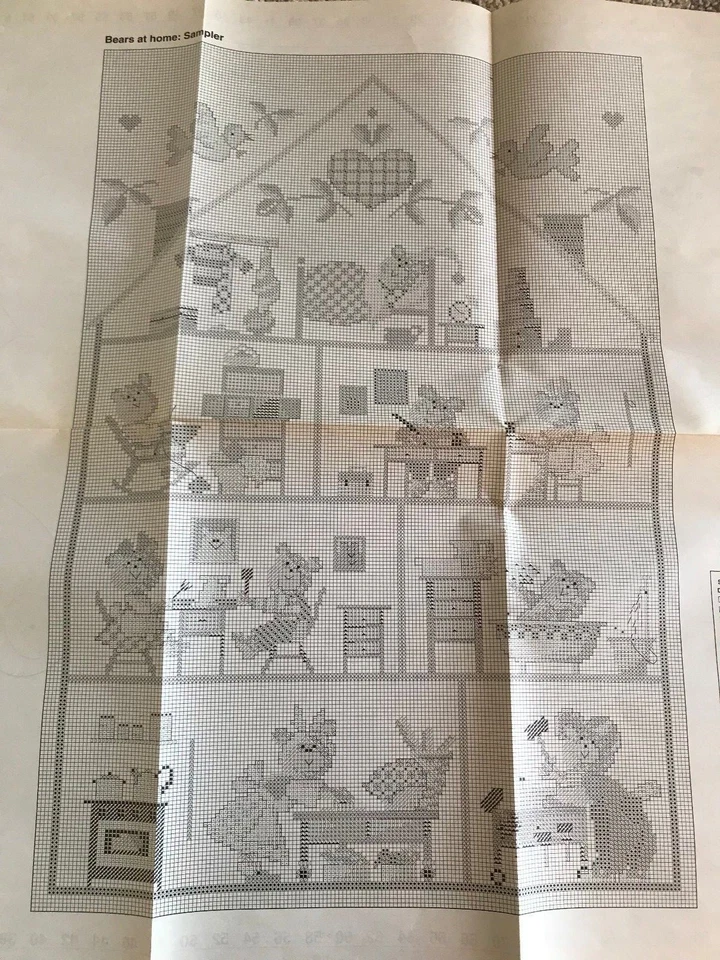 Large teddy bear craft bears at home cross stitch sampler stencils & applique  - Image 2 of 3