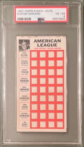 Elston Howard 1967 Topps Punch Outs card