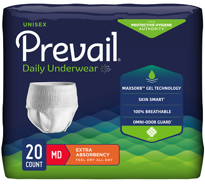 Prevail Extra Adult Protective Underwear Medium 34''-46'' Mod Absorb - 20/Bag