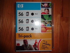 New HP 56 Black Inkjet Ink Cartridges Tri Value Pack New Exp Apr 2008