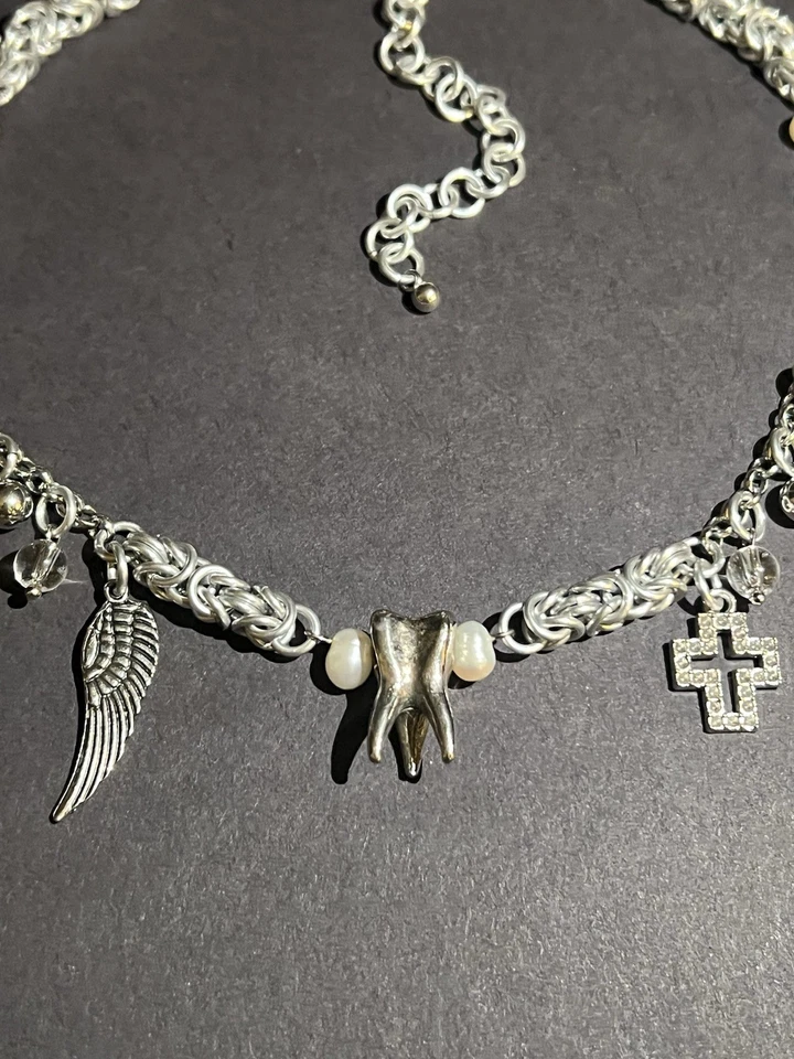 Ожерелье с зубной феей из византийских бусин/амулетов 18 дюймов - Изображение 4 из 4