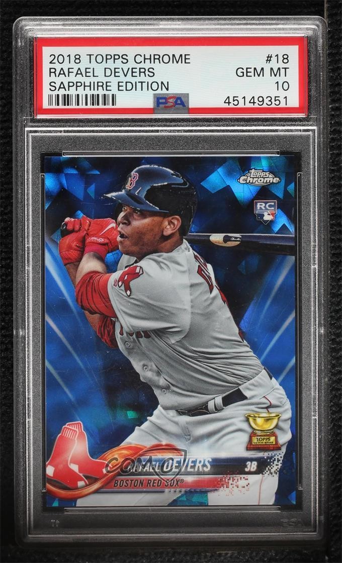 2018 Topps Chrome Sapphire Edition Rafael Devers #18 PSA 10 GEM MT Rookie RC v9t