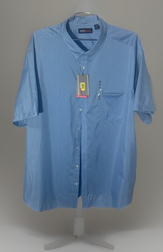 Neu mit Etikett Roundtree and Yorke Travel Smart SS Button-Down-Hemd 3XB Big Man blau