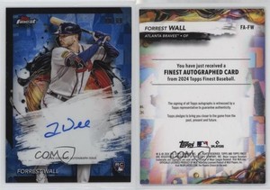 2024 Topps Finest Blue Refractor /99 Forrest Wall #FA-FW Rookie Auto RC