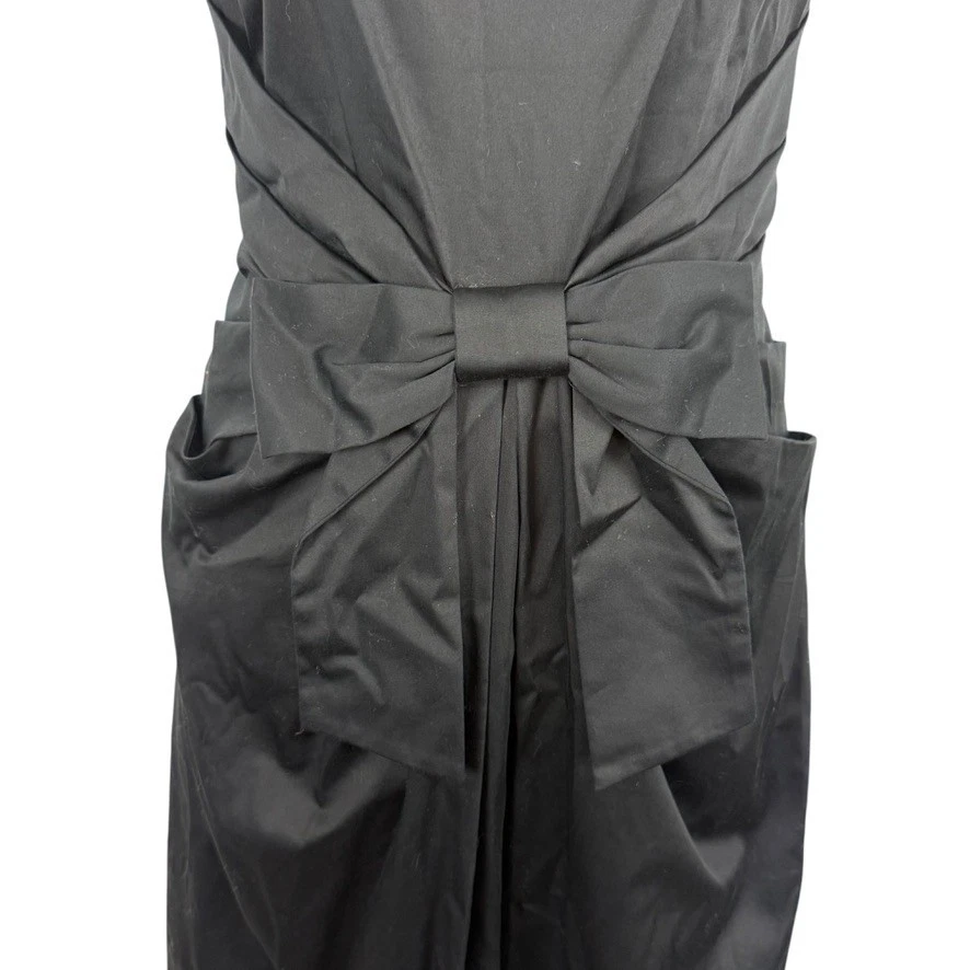 Abito donna Kate Spade New York Little nero senza maniche fiocco lunghezza ginocchio tg 8