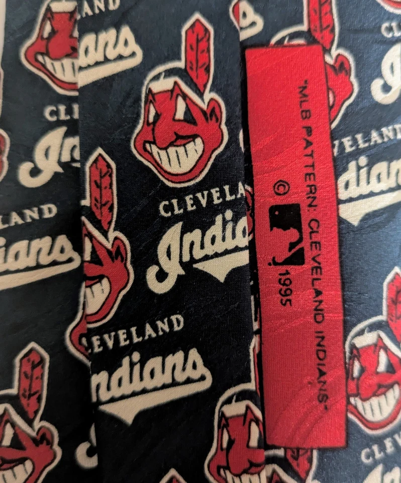 2 Cleveland Indians Original Mascot Made In USA Mens Silk Neck Ties Official MLB - Image 3 of 4