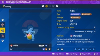 Pokemon Scarlet and Violet PSV - Shiny 6IV Gible