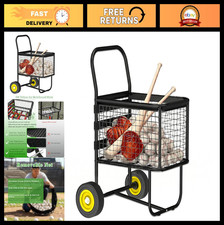 Heavy-Duty Baseball & Softball Cart with Wheels, Holds 300+ Balls, Portable Stor