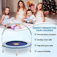 36'' Mini Trampoline Kids Foldable Fitness Recreational Safety Padded Cover BLUE