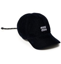 Miu Miu 26SS Velvet Baseball Cap Blue Black 5HC369 2CUA F0Q10 150442019