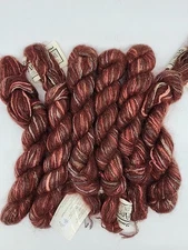 Lot Of 6 Hanks Classic Elite Yarns Applause Mohair/Rayon/Silk/Wool 1856 RED