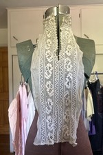 Large Antique Lace High Neck Collar Victorian Edwardian Hand Made
