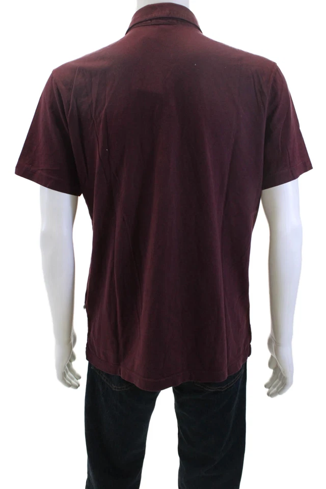 Standard James Perse Men Polo Brown Point Short Sleeve Supima Cotton Size 2 - Image 3 of 4