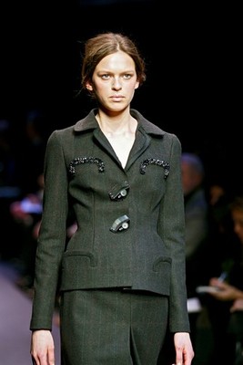 Vintage Prada Fall 2004 Beaded Embellished Hourglass Blazer Jacket