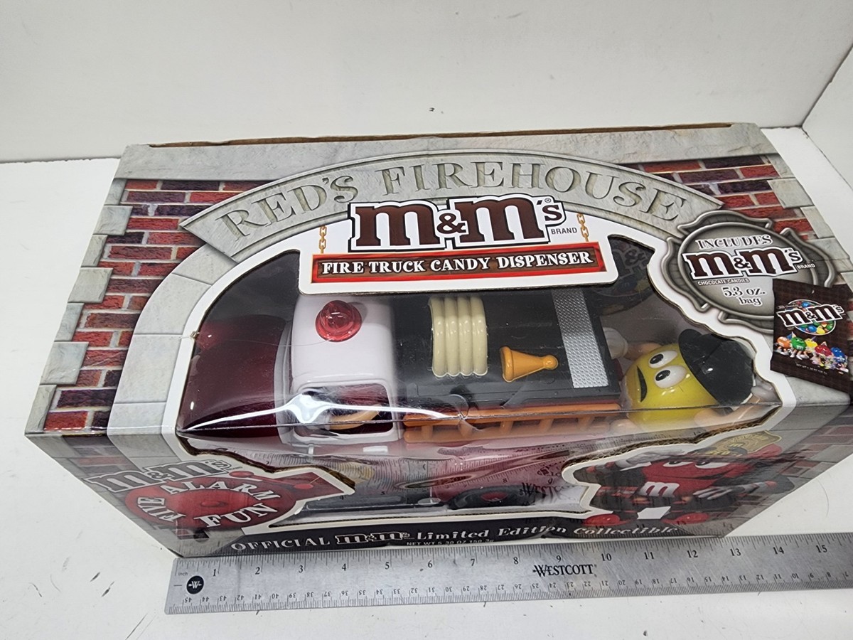 M &m Candy Dispenser Fire Truck RARE Red and Blue M&m for