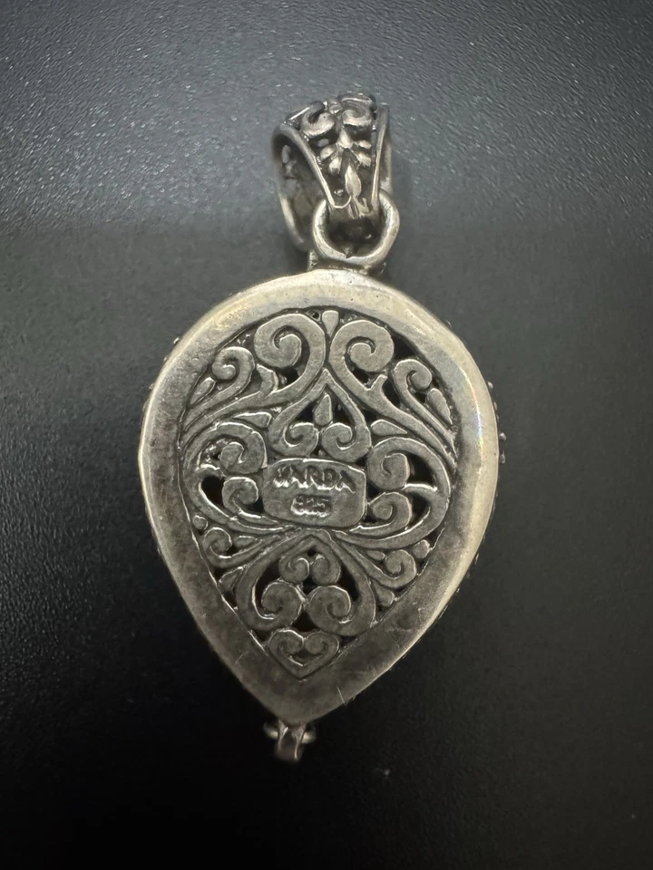 Sarda Caribbean Quartz Ornate 925 Sterling Silver, 12.1g - Image 4 of 4