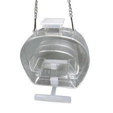 Acrylic Hanging Bird Feeder Transparent with Perch for Outdoor Garden Patio