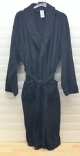 Fruit of the Loom Men  s OS Fleece Robe Bathrobe Long Sleeve Pockets Black New