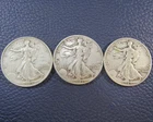 1941 - 1943 P Walking Liberty Half Dollar 90% Silver - Lot 3 Condition Varies a