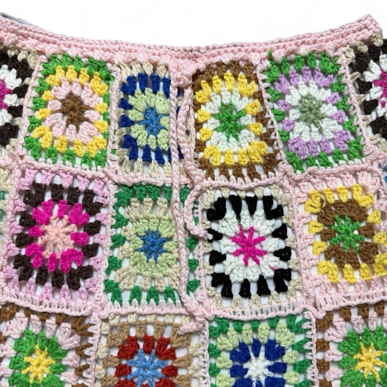 SHEIN Crochet Patchwork Multicolor Mini Skirt Jun… - image 3