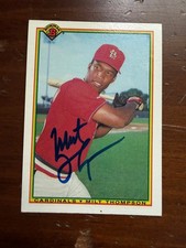 Signed 1990 Bowman - Milt Thompson #196