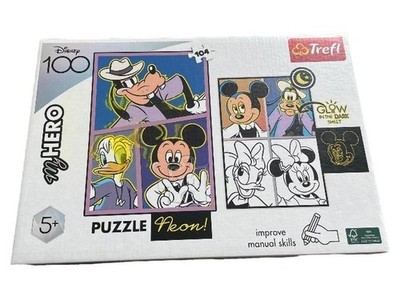 Trefl Disney 100 My Hero Puzzle 104 Teile Neon Glow in the Dark 5+