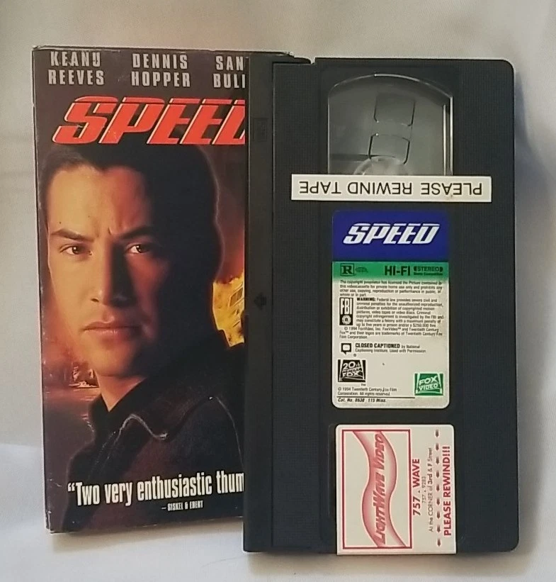Keanu Reeves SPEED VHS Tape 1994 Dennis Hopper Sandra Bullock  - Image 3 of 3