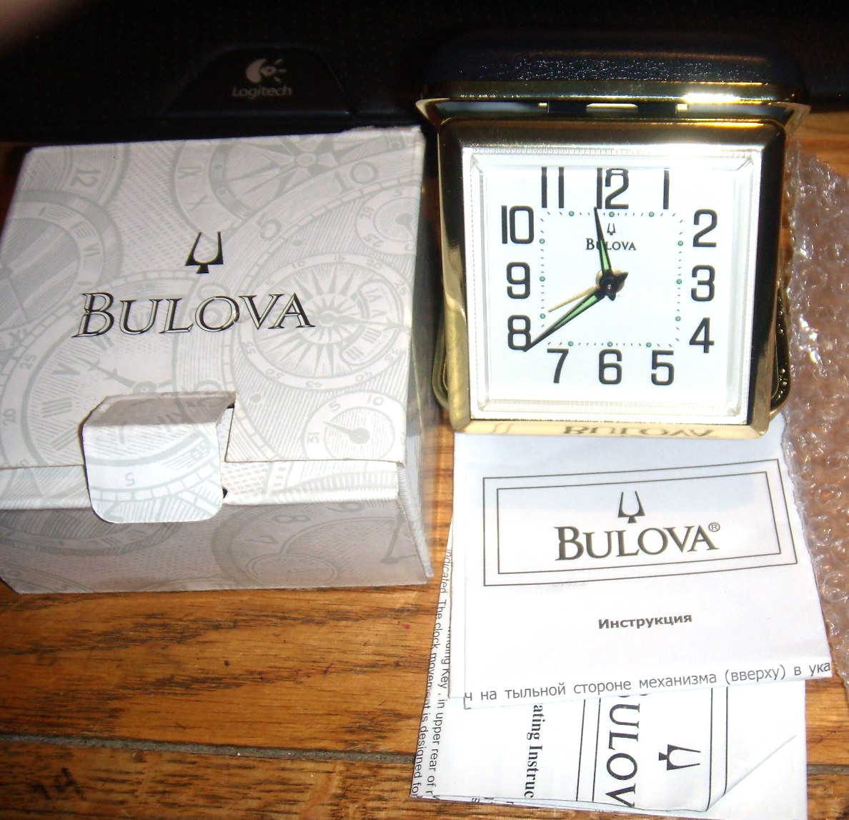 NEW BULOVA TRAVEL POCKET ALARM CLOCK WINDUP W/ ALL PAPER WORK FREE SHIPPING featured image