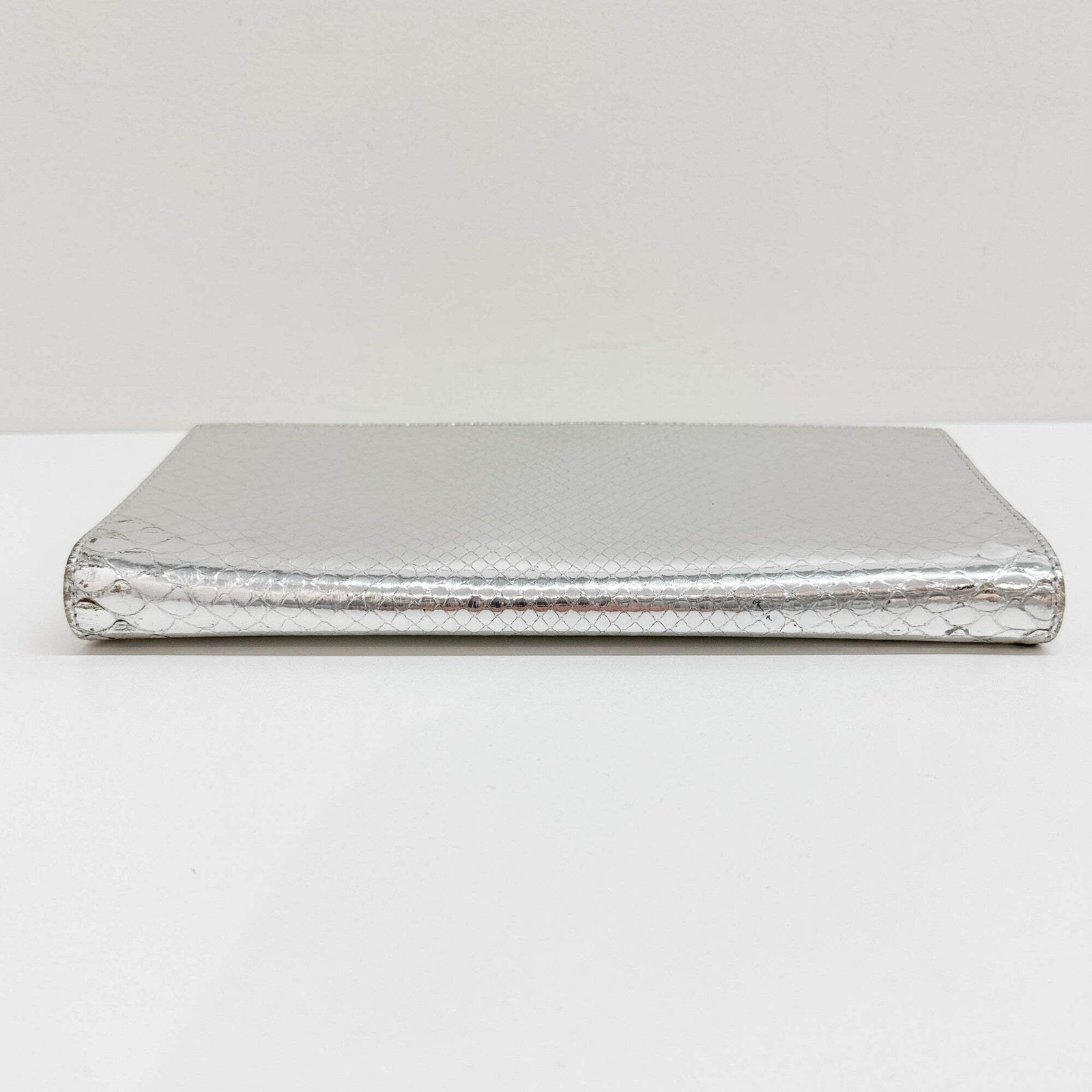 DIOR Silver Python Embossed Leather Shoulder Bag - image 7