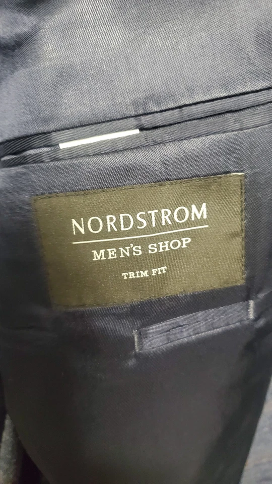 NORDSTROM MENS SHOP LINEN SILK WOOL HALF LINED SPORT COAT 46R TRIM FIT NEW - Image 3 of 4