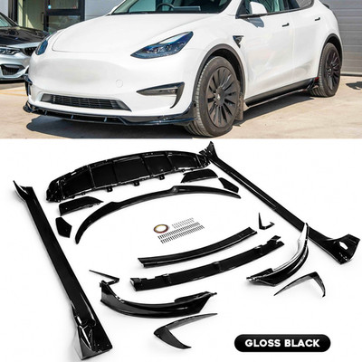 FITS TESLA MODEL Y 2020-2024 FAST STYLE GLOSSY BLACK ABS FULL BODY KIT AEROKIT