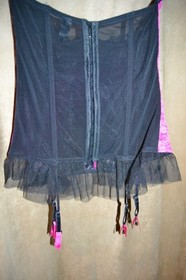 FANTASTIC SO SEXY PINK/BLACK ANN SUMMERS  BASQUE/CORSET MISTRESS DOMINA  CD/TV