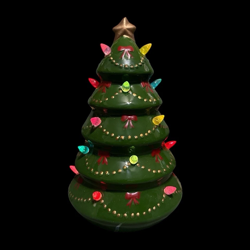 Merry Brite Lighted Ceramic Christmas Tree 10.5” Tall 2007 – All Lights Work! - Image 4 of 4