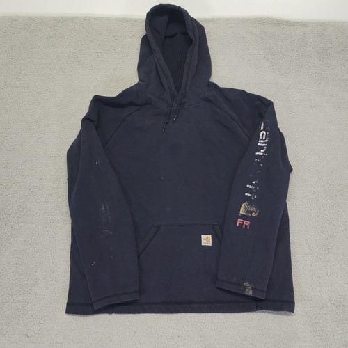 Carhartt FR Hoodie Sweatshirt 2XL Flame Resistant DISTRESSED Work Wear Outdoor