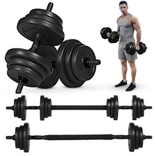 Adjustable Dumbbell Set Hand Weights Barbell Pair Home & Gym Workout - 20 KG