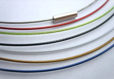 Halsreif Stahlreif Edelstahlreif Halskette Magnetverschluss 1 mm 45 cm Farbwahl - Bild 1 von 2