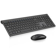 Wireless Keyboard and Mouse Combo, 2.4G USB Full Size Wireless Computer Keybo...