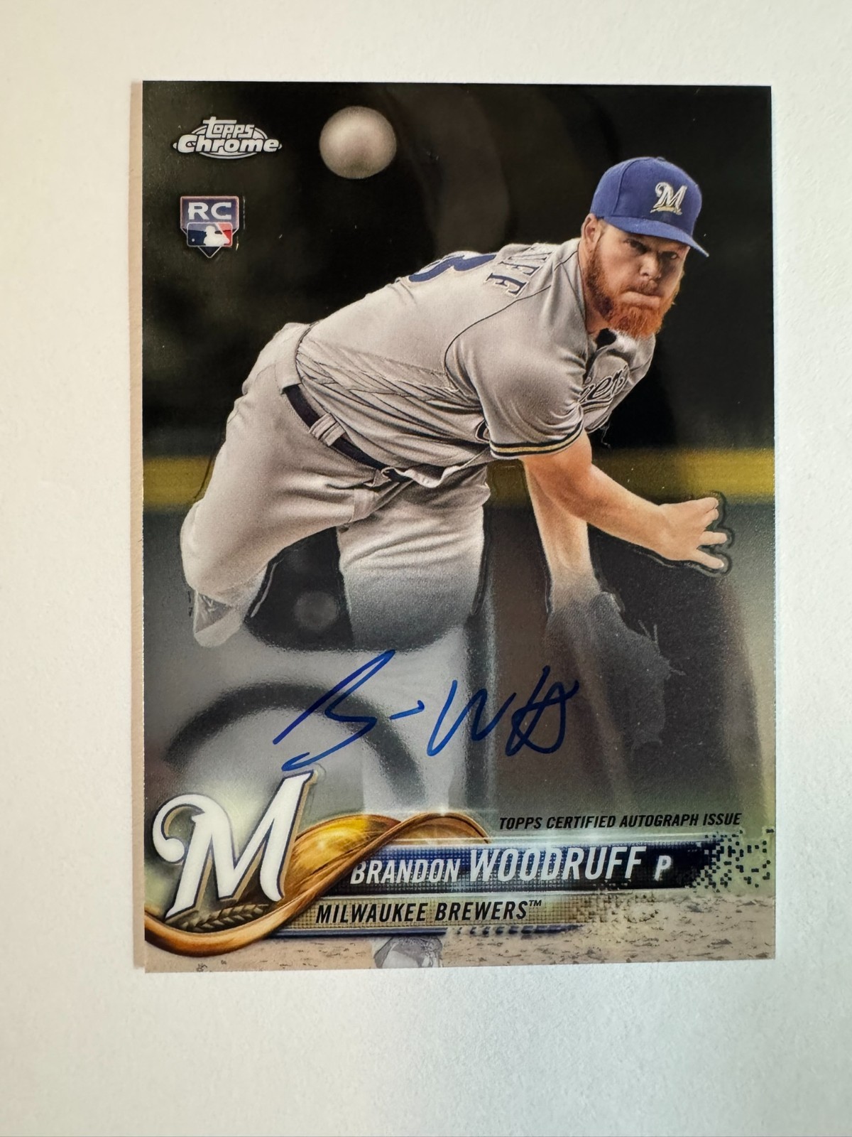 Brandon Woodruff AUTO 2018 Topps Chrome Rookie Auto #RA-BW Auto RC