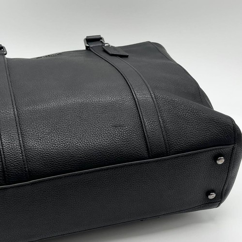 Coach Hudson Leather Tote Bag 2Way Black Grain Leather A4 Size from JP - Picture 12 of 16