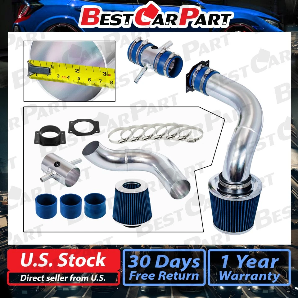 Kit de inducción de admisión de aire frío BCP BLUE para 95-99 Máxima 3,0 L V6 + filtro Foto 2 de 4