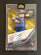 Justin Steele 2023 Topps Chrome Black Auto Gold Refractor /50 Rookie Cubs 