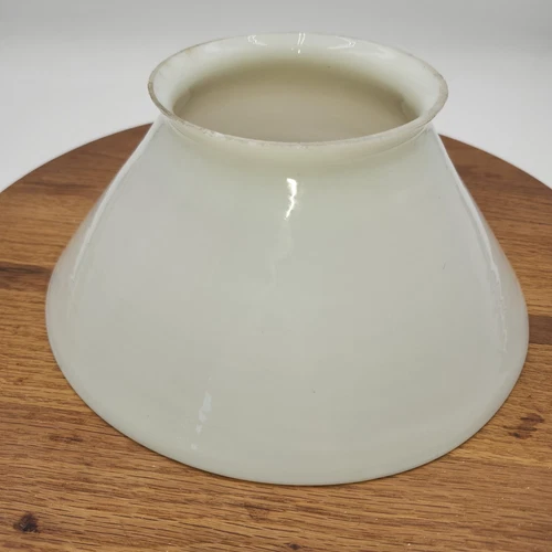 Victorian SLANT White Milk Glass 10" oil tapered  hanging Lamp Shade